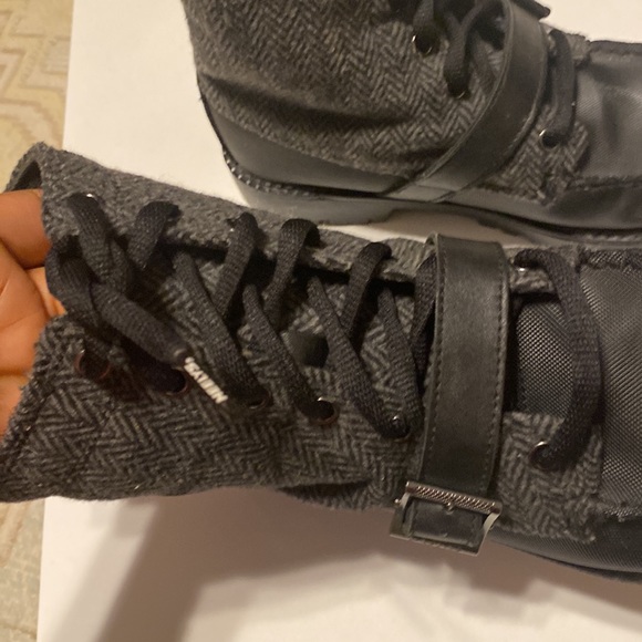 POLO RALPH LAUREN COMBAT BLACK AND GRAY BOOTS SIZE 6 - Picture 7 of 16